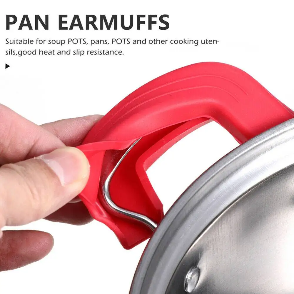 2pcs Silicone Handle Holder Cookware Holders Cover Oven Mitts Heat Resistant Pot Sleeve Grip for Frying Cast Iron Skillet Pan