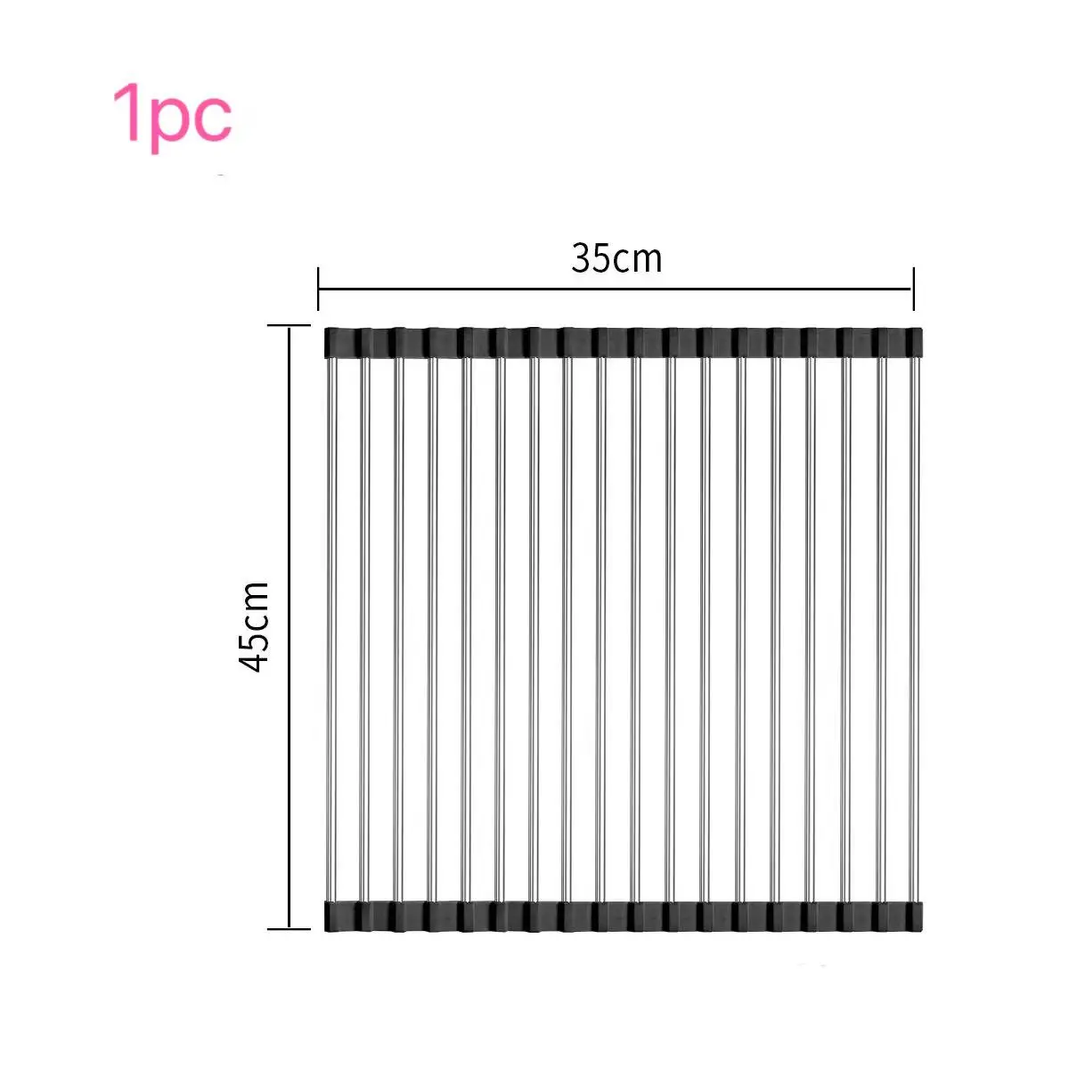 1PC Foldable Stainless Steel Sink Drainer Heat Resistant Kitchen Countertop Storage Organizer Vegetable Dish Water Filter Shelf