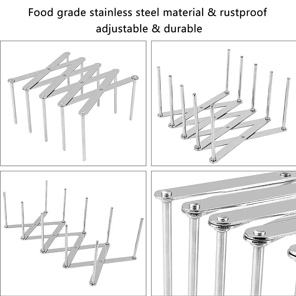 1Pc Foldable Kitchen Dish Drain Rack Dinnerware Storage Organizer Tray Plate Drying Shelf Cups Display Stand Drainer Holder