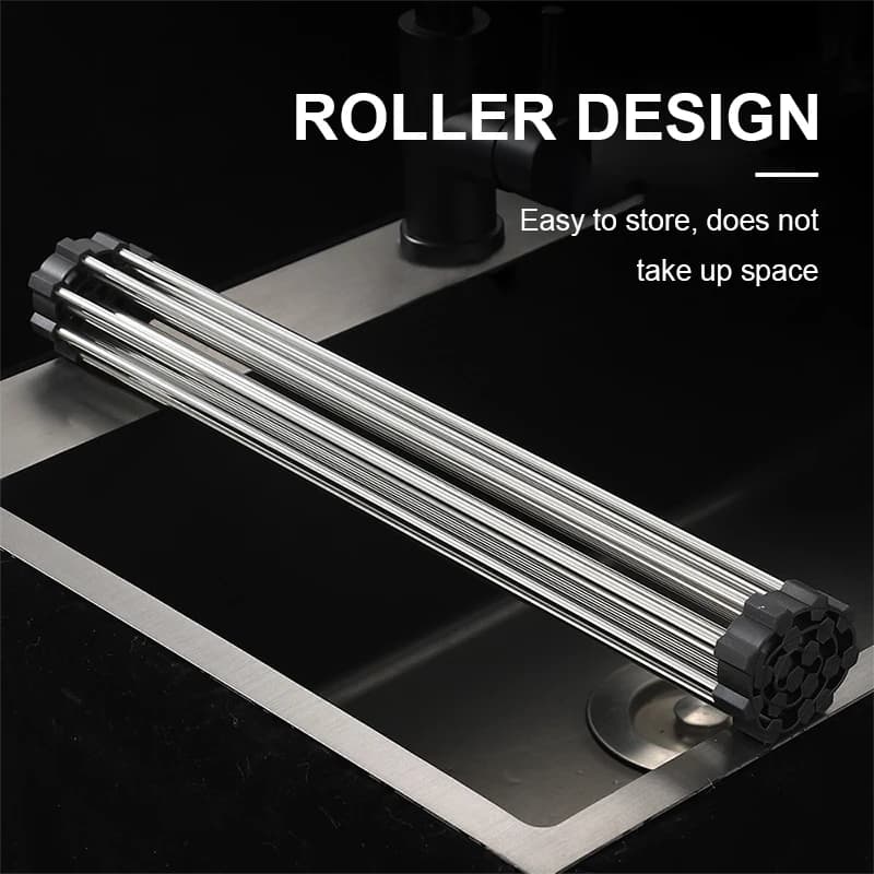 1PC Foldable Stainless Steel Sink Drainer Heat Resistant Kitchen Countertop Storage Organizer Vegetable Dish Water Filter Shelf
