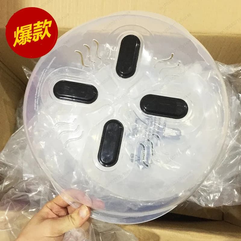 Microwave Splatter Cover with Hover Design, Magnetic Lid for Refrigerator Storage, BPA-Free Plastic Steam Vent Cover